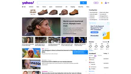Yahoo wmail, pogoda, wyszukiwarka, wiadomości